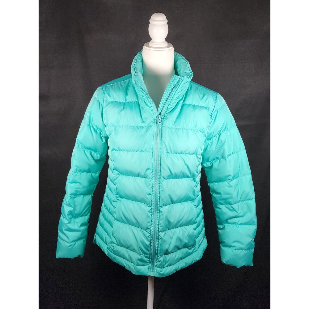 Lands' End Polyester Puffer Jacket, Teal, Size S/P